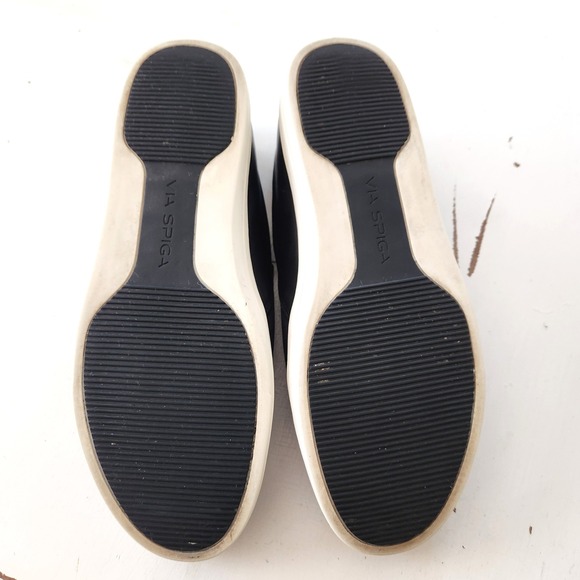 Via Spiga Black Leather Slip On Sneakers Women's US 8 Casual Comfort - Picture 9 of 10